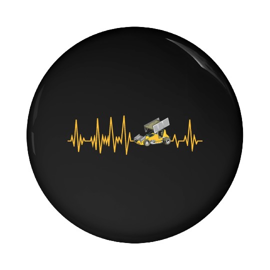 Sprint Car Racing Heartbeat Pulse Pin Buttons