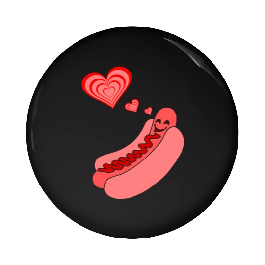 Hot Dog Love Pin Buttons