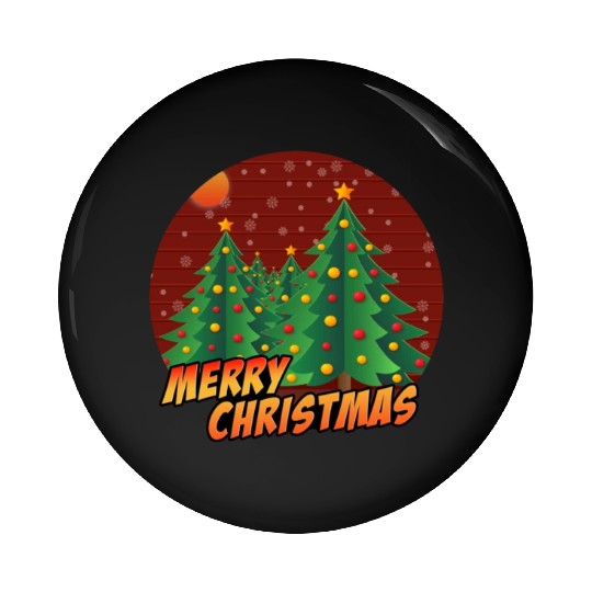Christmas Xmas Tree Winter Snow Merry Christmas Pin Buttons