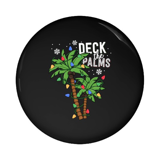 Deck The Palms Tropical Hawaii Christmas Palm Pin Buttons