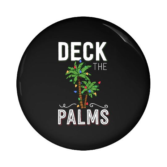Deck The Palms Tropical Hawaii Christmas Palm Pin Buttons
