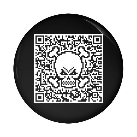 Skull And Crossbones (Quick Response Code / NEG) Pin Buttons