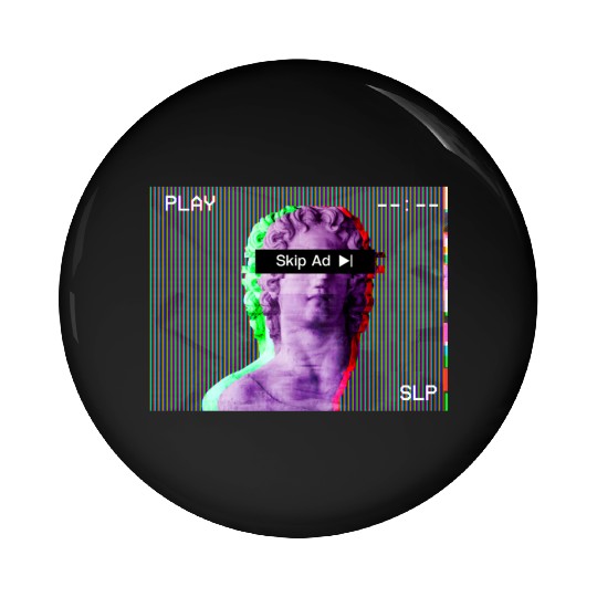 Aesthetic Vaporwave Statue Skip Ad Online Pin Buttons