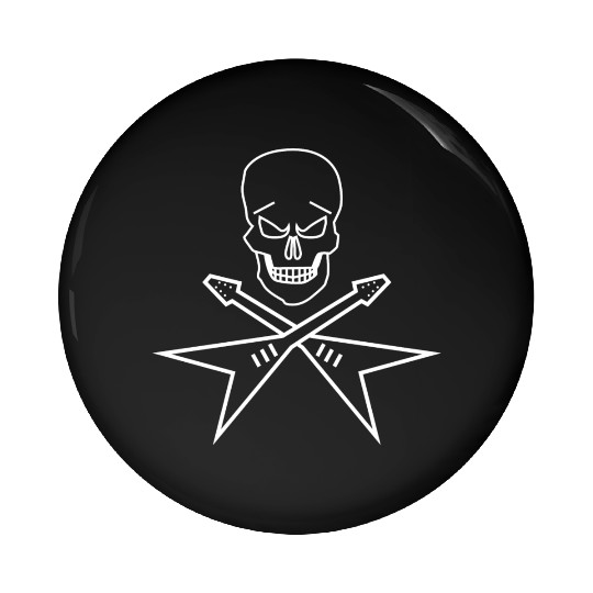 Heavy Metal Skull Pin Buttons
