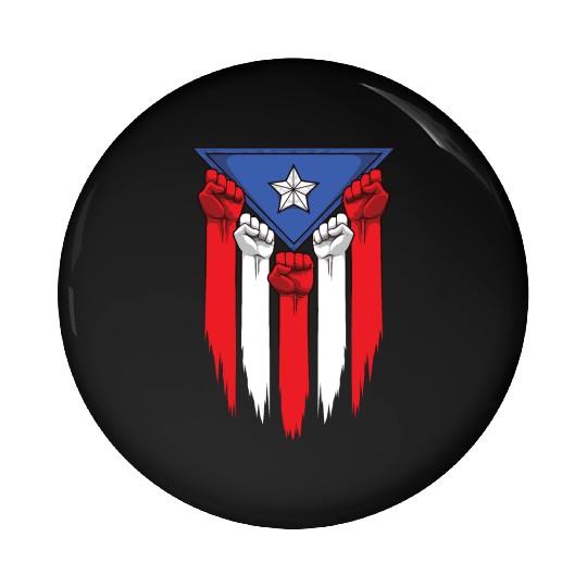 Puerto Rico Flag - Boricua Raised Fists Pin Buttons