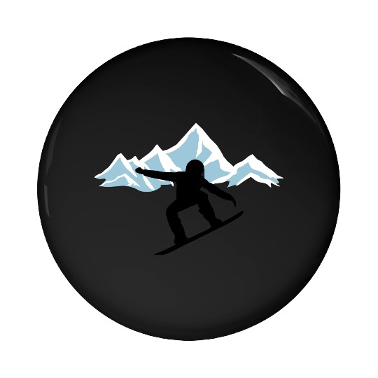 Snowboarding and Mountains Pin Buttons