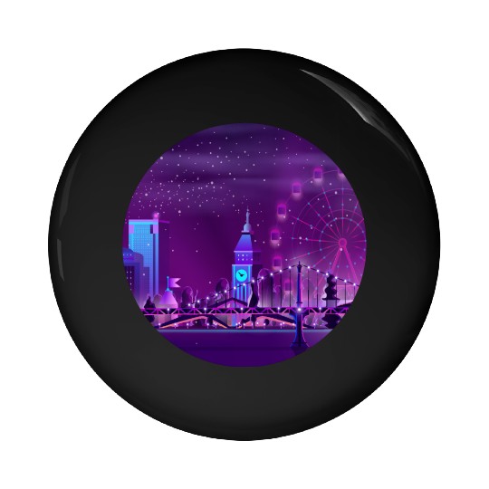 Synthwave Neon City: London Pin Buttons