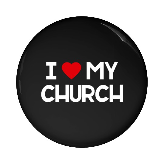 I Love My Church, Heart, Bible, Christian, Pin Buttons