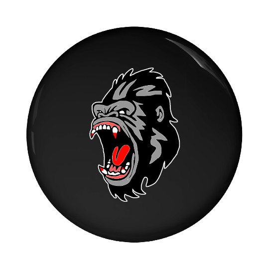 Gorilla Face Angry, Primate, Ape, Monkey Pin Buttons