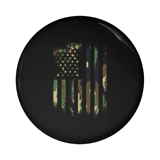 Camouflage Distressed american military Flag Pin Buttons
