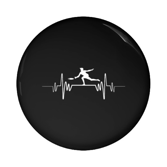 Ultimate Frisbee Heartbeat Pin Buttons Disc Golf