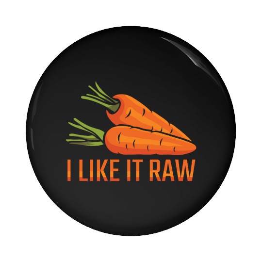 Funny Veggie Foodie Vegetarian Carrot Raw Food Pin Buttons