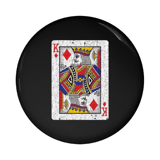 king of diamonds playing card Pin Buttons