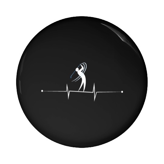 Love golf heartbeat Youth Pin Buttons