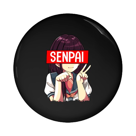 Senpai Anime Girl Japanese Cute Manga Kawaii Pin Buttons