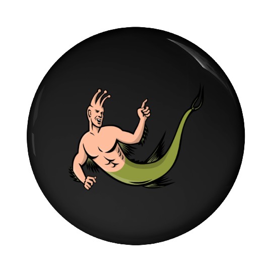 Sea Monkey Pointing Mascot Pin Buttons