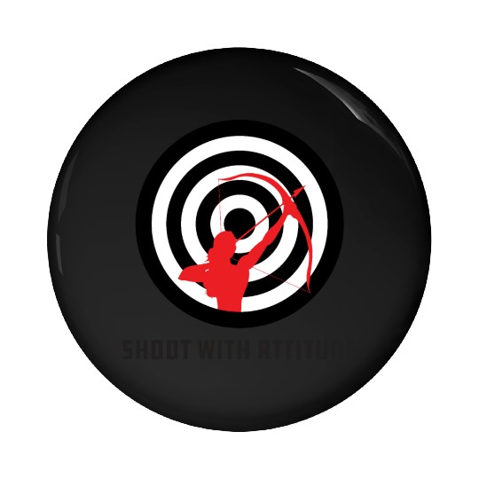 Shoot With Attitude Archery Girl Archer Bullseye Pin Buttons