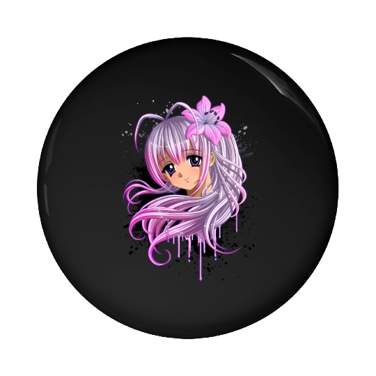 Cute Anime Girl Pin Buttons