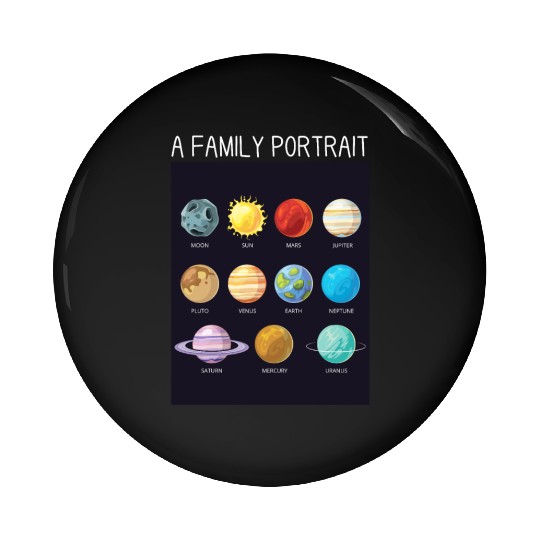 Outer Space Nerd Solar System Planets Sun Moon Pin Buttons