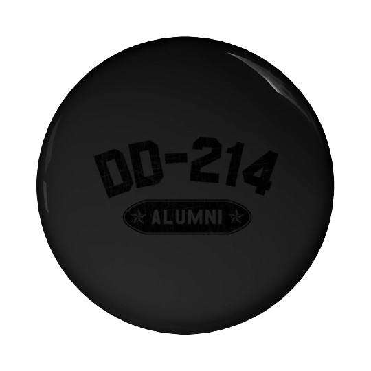 DD-214 Alumni In Black US Military Distressed Pin Buttons