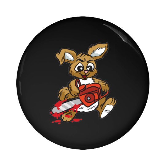 BAD BUNNY WITH CHAINSAW Pin Buttons