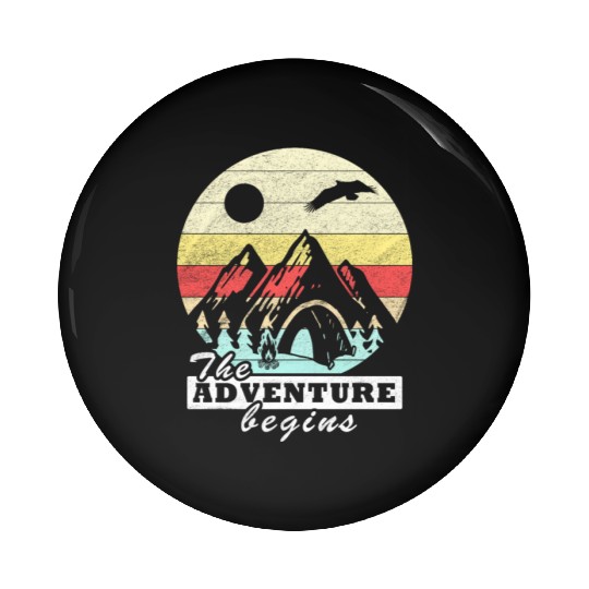 adventure camping tents retro vintage gift Pin Buttons
