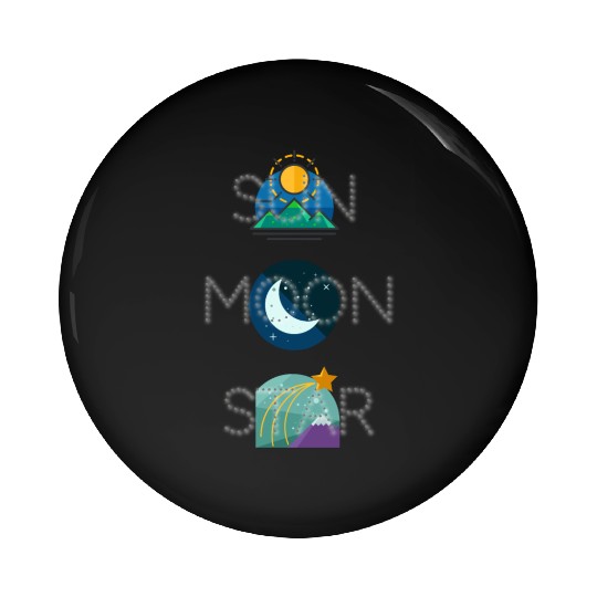 sun moon and star Pin Buttons