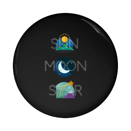 sun moon and star Pin Buttons