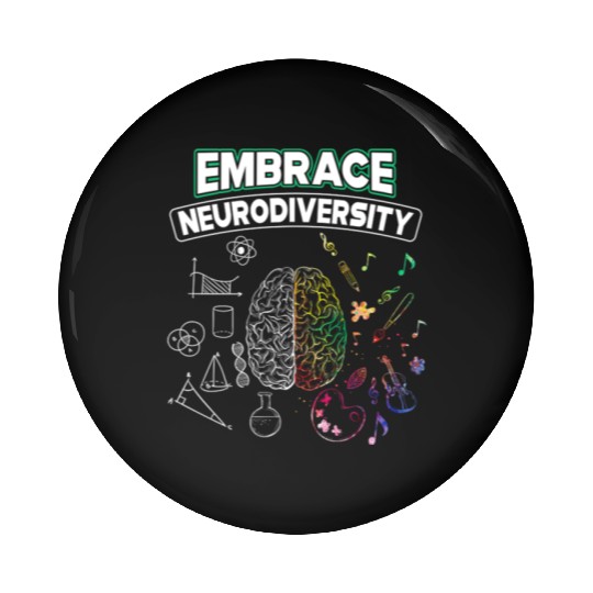 Embrace Neurodiversity Brain Voice Pin Buttons