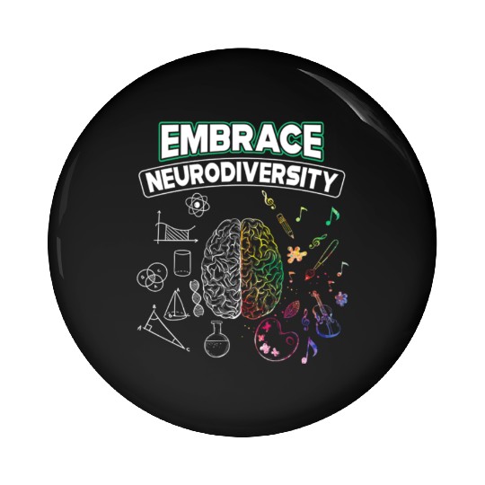 Embrace Neurodiversity Brain Voice Pin Buttons