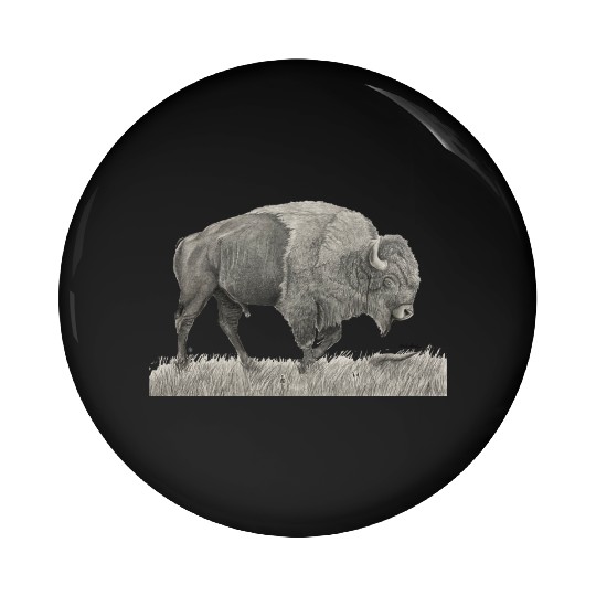 Buffalo Drawing Pin Buttons