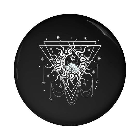 sun moon star Pin Buttons