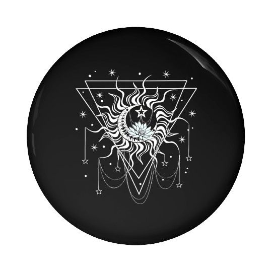 sun moon star Pin Buttons