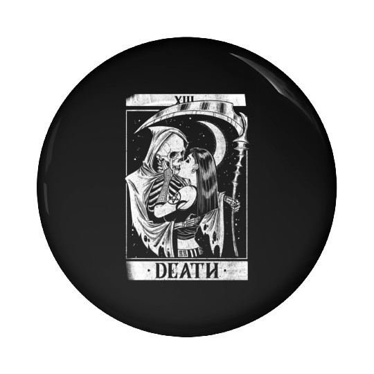 Blackcraft Death the Grim Reaper Kiss Tarot Card Pin Buttons