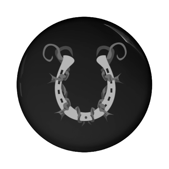 Horseshoe Wrapped in Barbed Wire Pin Buttons