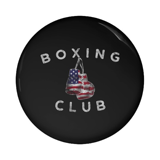 Boxing Club Vintage US Flag Boxing Gloves Pin Buttons