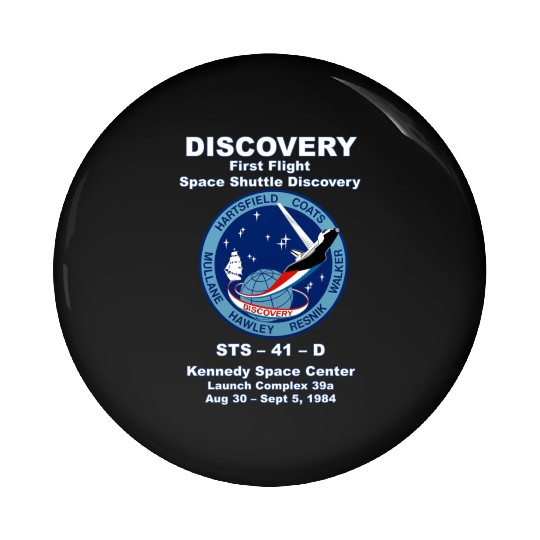 NASA Space Shuttle STS-41-D Vintage Crew Pin Buttons