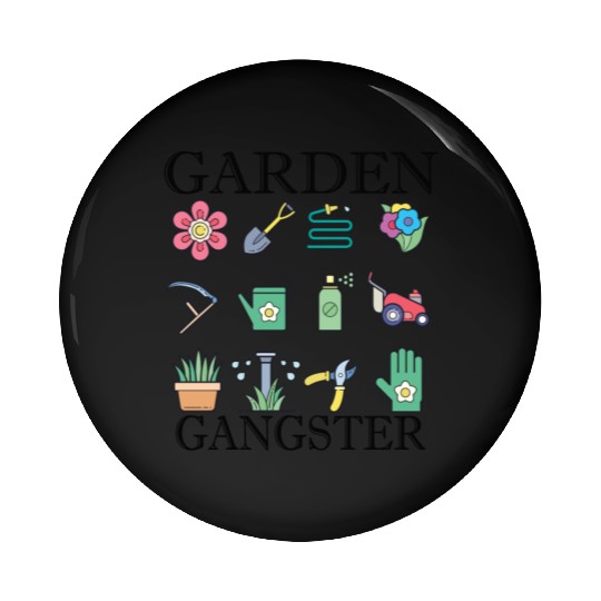 Funny Garden Gangster Colorfulgraphic Garden Tools Pin Buttons
