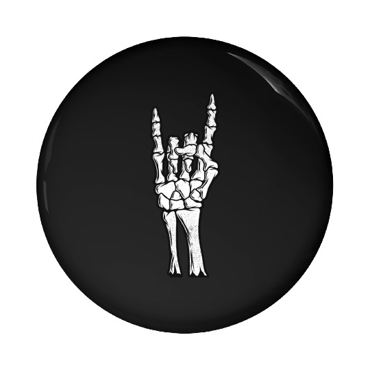 Skeleton Hand Devil Horns Hand Sign Halloween Gift Pin Buttons