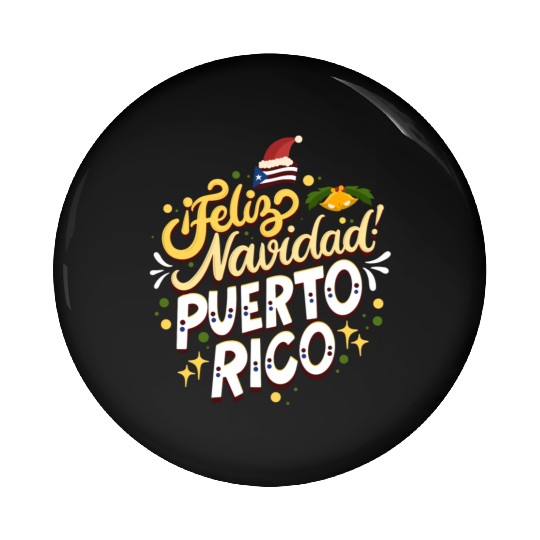 Feliz Navidad Puerto Rico - Merry Christmas Pin Buttons