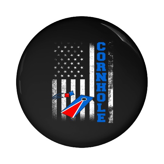 Cornhole Flag US American USA Player Game Bags Pin Buttons