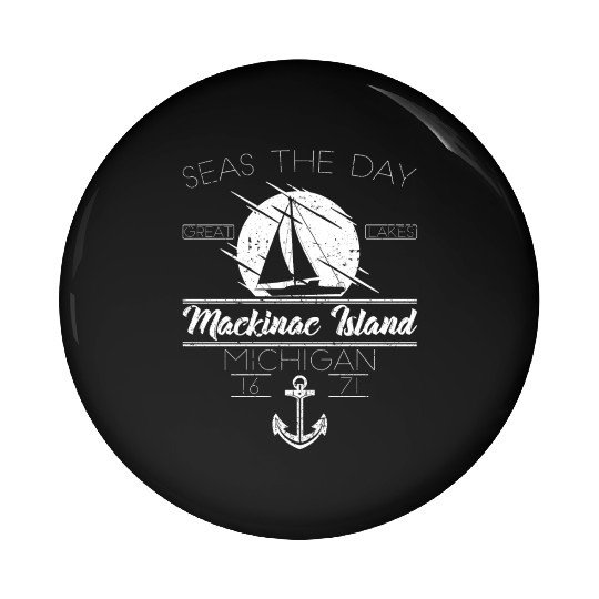 Mackinac Island MI Vintage Nautical SailBoat Pin Buttons