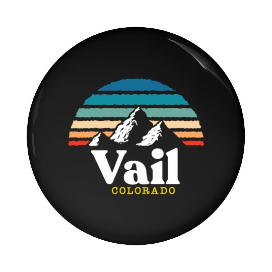 Vail Colorado Usa Ski Resort 1980S Retro Gift Pin Buttons