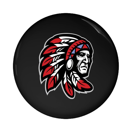 Native American Indian Headdress Pin Buttons