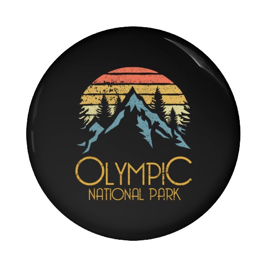 Retro Olympic National Park Washington Mountains S Pin Buttons