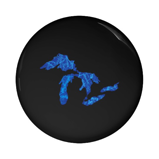 Great Lakes with Names Pin Buttons