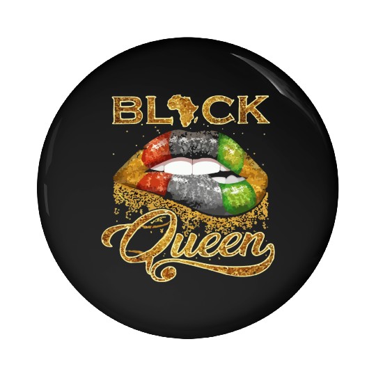 Black queen lips Pin Buttons
