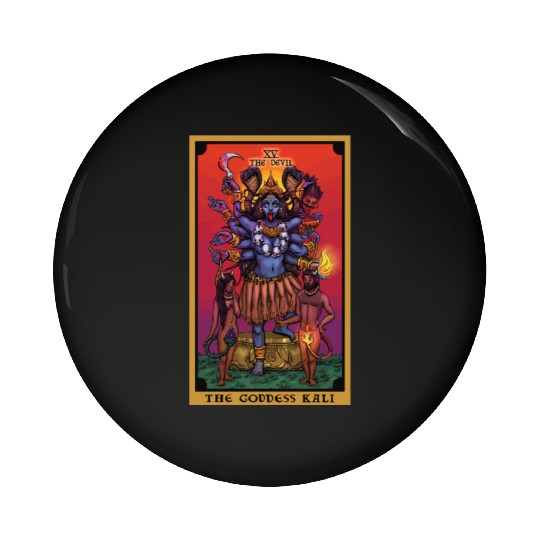 The Goddess Kali The Devil Tarot Card Hindu Indian Pin Buttons