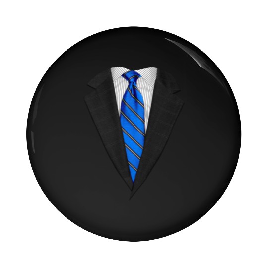 Blue Suit Up! Realistic Suit & Tie Casual Graphic Pin Buttons