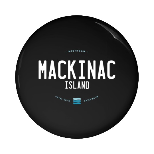 Mackinac Island Michigan Beach Waves Pin Buttons